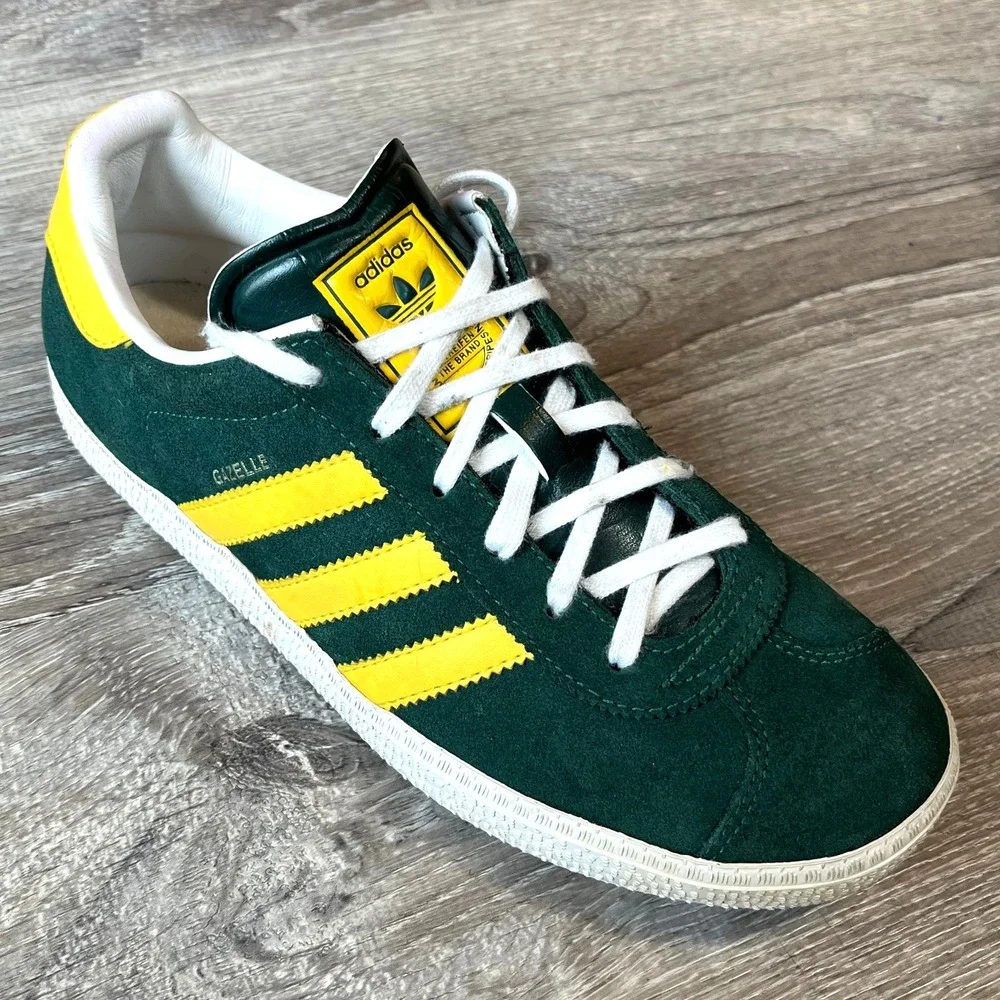 Adidas Originals Gazelle Sneakers‎ Green Yellow Women 6.5 Men 5.5 EU 38